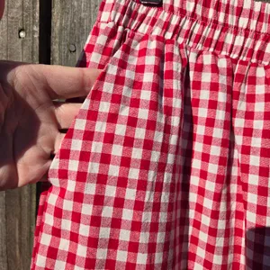 Lomon Red and White Gingham pajama Pants M thumbnail 5