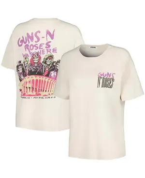 Daydreamer Guns N' Roses Was Here Boyfriend T-Shirt Size M Cream thumbnail 2