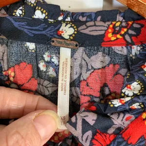 Free People Boho Bell Sleeve Floral Mini Dress Tunic XS Flowy‎ Fairy Festival thumbnail 3