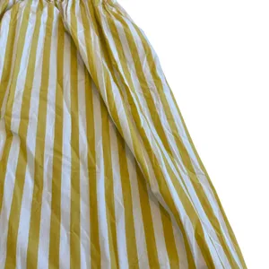 A New Day Yellow White Striped Maxi Dress Sundress Strapless Cotton Size Medium thumbnail 5