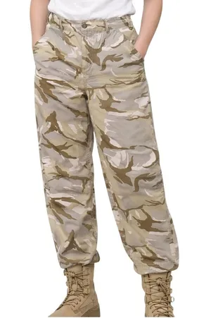 ASOS Design Cargo Pants Womens Size 6 Slouchy Cargo Brown Camo Curvy Fit Twill thumbnail 1