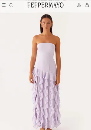 Peppermayo Maxi dress ruffle lilac NEW thumbnail 3