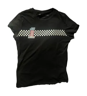 Harley Davidson Graphic T-Shirt Top #1 size large Biker Y2K Racing thumbnail 1