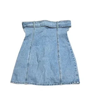 Meshki Women's XL Teddi Denim Strapless Mini Dress Blue Casual Summer thumbnail 5