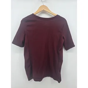 Athleta T-Shirt‎ Womens Large Burgundy Ribbed Seamless Short Sleeve 427770042 thumbnail 3