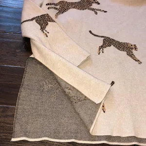 Entro leopard print sweater size large with high side slits thumbnail 3