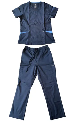DAGACCI Navy Scrubs Top and Pants Set, Small Blue Size M thumbnail 1