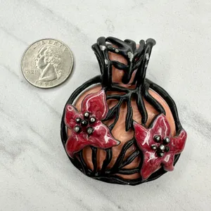 Chico's Vintage Floral Enamel Pendant ✨ thumbnail 2