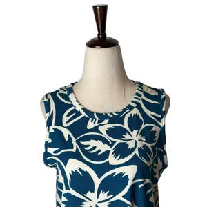 Natural Reflections Tank Dress Women Small Blue NWT Floral Everyday Knit‎ Mini thumbnail 4