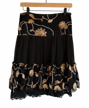 Vintage Y2K Michel USA Whimsigoth Layered Skirt Size S Embroidered Boho Festival thumbnail 1