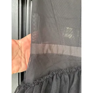 Betsy & Adam Black Tulle Off-The-Shoulder Tiered Corset Mini Dress NEW‎ Size 8 thumbnail 3