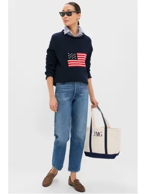 TUCKERNUCK Cotton Rollneck Americana Sweater Navy Academia Prep Thick Old Money thumbnail 2