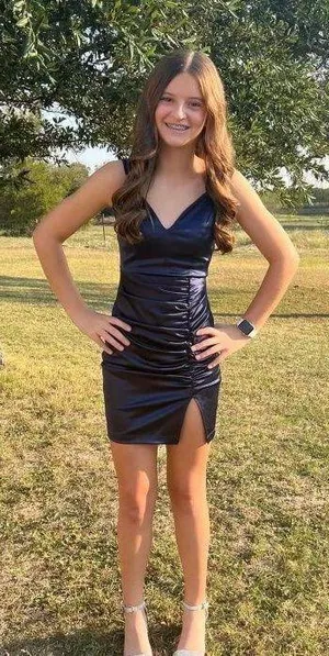 Honey and Rosie Navy Homecoming Dress thumbnail 6