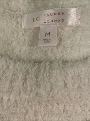 LC Lauren Conrad Striped Sweater Women’s Med Pink Tones Soft Winter Bohemian thumbnail 5