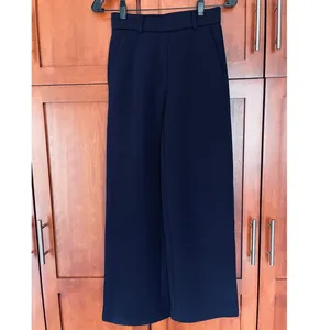 OGL Pants FuzzLuxe Mid Rise Straight Leg Elastic Waist Navy Blue Size XS NEW thumbnail 3