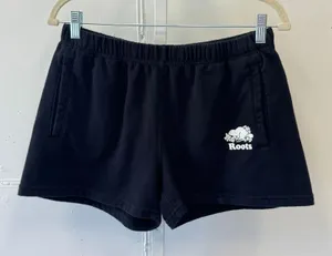 Roots Sweat Shorts Beaver Logo Pockets Cotton Blend Size Medium Athleisure thumbnail 1