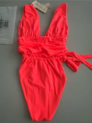 WE ARE HAH x Free people Cut To The Chase One Piece Swim Fried Salmon Small NWT thumbnail 3
