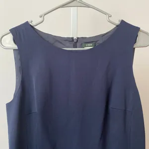 J.Crew‎ 6 Navy Blue Wool Midi Dress Career Minimalist Preppy Workwear thumbnail 2