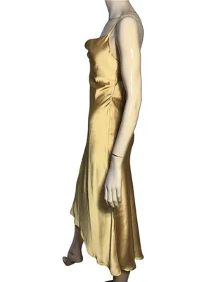Show Me Your MuMu Women’s Size S Gold Verona Satin Cowl Midi Slip Dress thumbnail 4