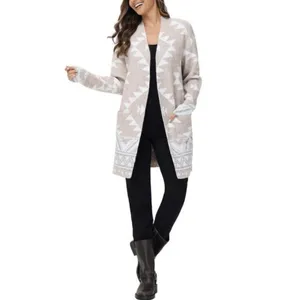 NWT Frye Ladies' Patterned Cardigan Sweater Oatmeal Combo M thumbnail 6