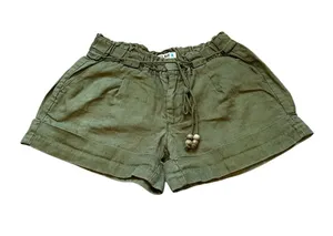 Old Navy 100% Linen Shorts Low Waist Olive Green Summer Beachy Coastal Size XS thumbnail 1