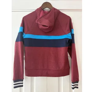 Cotopaxi Womens XS Full Zip Hoodie‎ Maroon Blue Stripe Grid Fleece Sweatshirt thumbnail 3