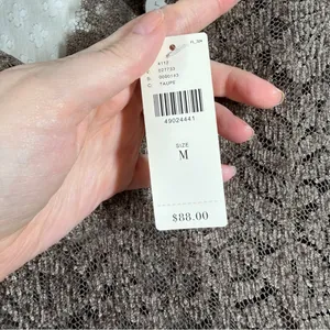 Anthropologie Eri + Ali Women Top Sz M NWT Taupe Brown Velvet Floral Delano Lace thumbnail 5