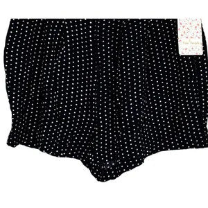NWT Free People Magdalene High Waist Polka Dot Rayon Shorts Pocket 2 Black White thumbnail 4