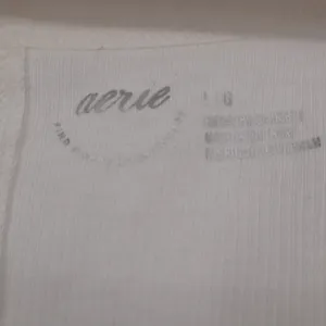 Aerie Tank Top Womens Large White Ribbed Knit Scoop Neck Sleeveless Outdoor thumbnail 3