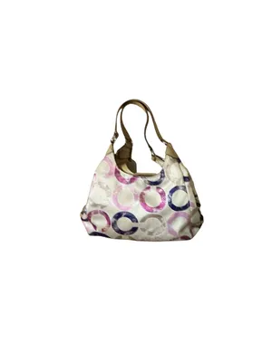Vtg Y2K Coach Metallic Maggie Bag - Distressed Multi-Color Signature C Logo thumbnail 2