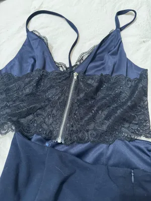 Lulus Navy blue dress with black lace thumbnail 2