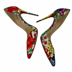 Christian Louboutin Iriza 100 Crepe Satin Floral d'Orsay Pump Size 37.5 thumbnail 8