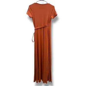 Lulus Evolve Rust Orange Short Sleeve Wrap‎ Maxi Dress Sz S thumbnail 6