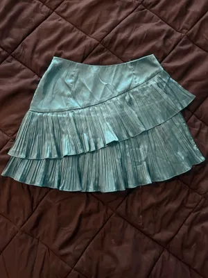 {DO+BE} Just In Time Teal Tiered Ruffle Mini Skirt thumbnail 11