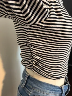 Aerie offline Striped Long Sleeve Crop Top thumbnail 2