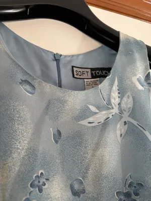 Sleeveless Light Blue Floral Midi Dress with Removable Tie. Small. BNWT. thumbnail 3