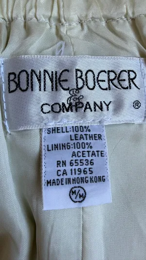 Bonnie Boerer Leather Skirt Cream Midi Women's M Genuine Leather Vintage Lined thumbnail 11