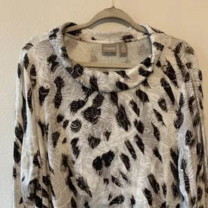 Chico's Womens Size Large Multicolor Printed Long Sleeve Stretch Blouse Top thumbnail 2