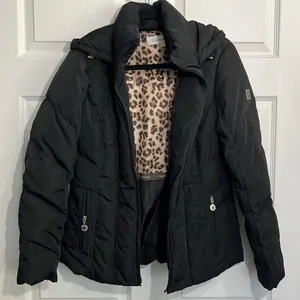 Calvin Klein Women’s Hooded Puffer - Black - Size Small ZIPPER IS BROKEN thumbnail 1