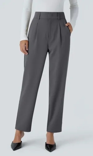 Halara high waisted pocket solid work tapered pants thumbnail 1
