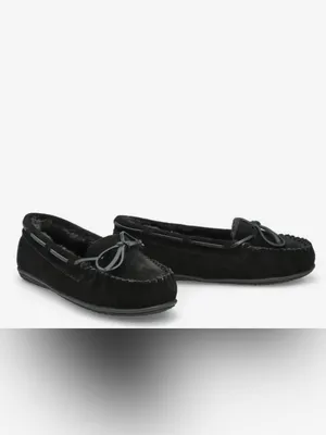 Softmoc Classic Black Faux-Fur Lined Moccasin Flats Size 9 thumbnail 6