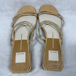 Dolce Vita Paily Braided Raffia Low Block Heel‎ Slide Sandals Tan Womens 8.5 thumbnail 5