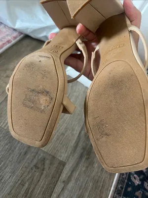 BAMBOO Beige Strappy Square-Toe Block Heels thumbnail 8