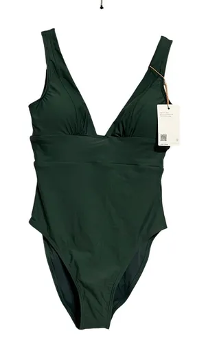 Quince Italian Plunge One-Piece Swimsuit in Palm Green Size S NWT! thumbnail 1