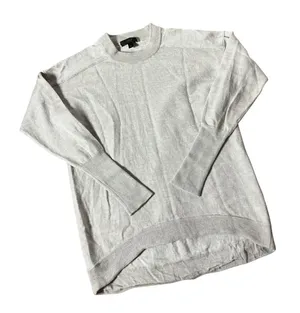 J.Crew Merino Wool Cotton Sweater Womens Small Gray Crewneck High Low C3240 Knit thumbnail 1
