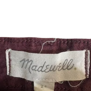 Madewell Emmett Wide Leg Crop Pants in Velveteen Plum Dark Academia Size 24 thumbnail 6