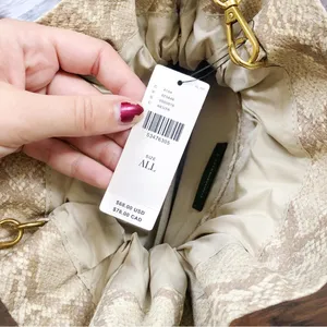 Anthropologie • Jory Clutch purse crossbody bag ruffle python snakeskin beige thumbnail 6