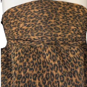 BAILEY‎ 44 Leopard Print Mock Neck Metallic Pleated Black Brown Blouse EUC XS thumbnail 5