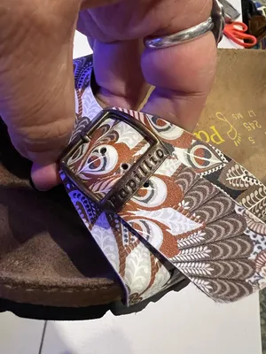 Papillio by Birkenstock Madrid sandals with a peacock brown patterned strap 7 thumbnail 2