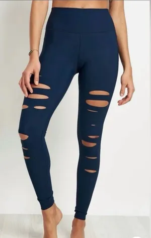 Alo Yoga Ripped Warrior Leggings S thumbnail 1